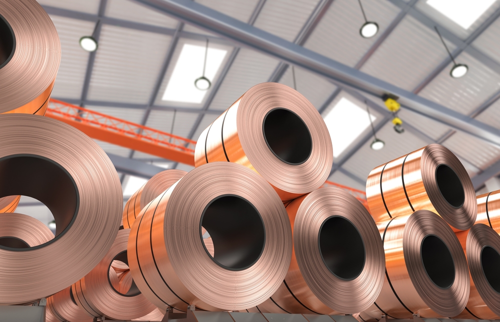 3d,Rendering,Roll,Of,Copper,Sheets,Or,Heap,Of,Copper