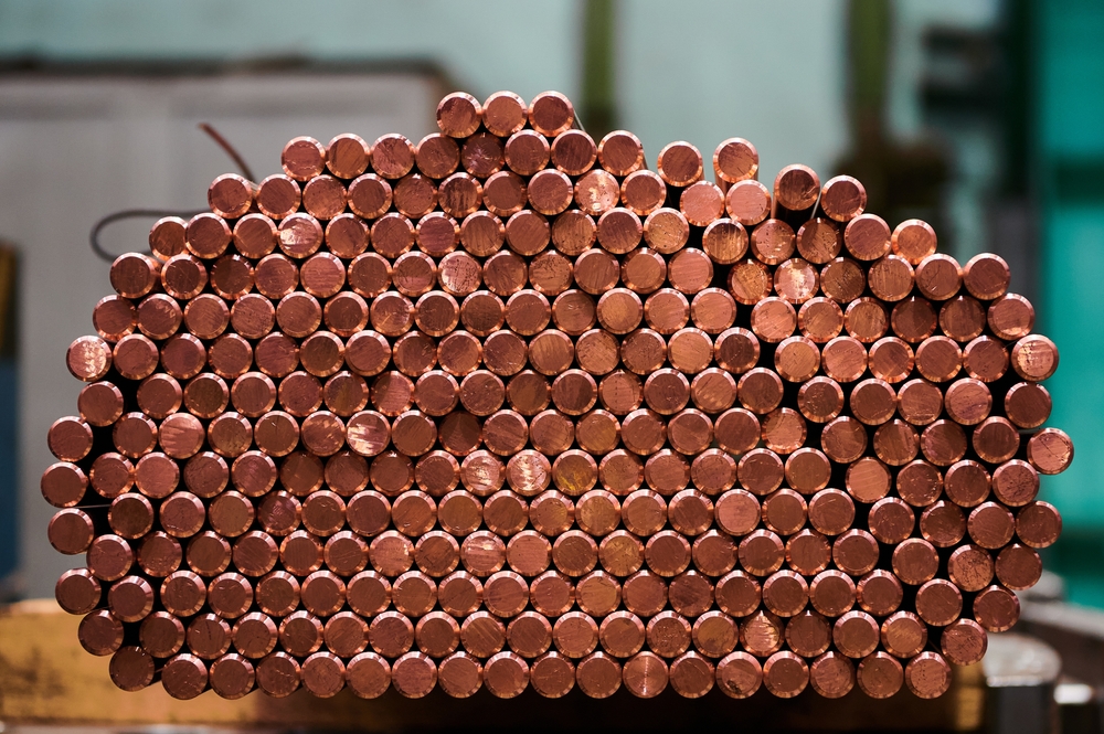 Knitting,Of,Copper,Rods,,Close-up,Photo.